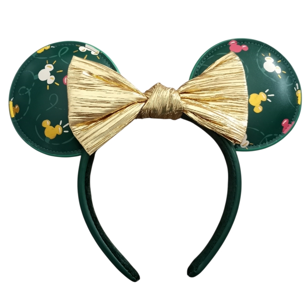 Disney Parks Mickey Icon Holiday Lights Ear Headband for Adults EUC.